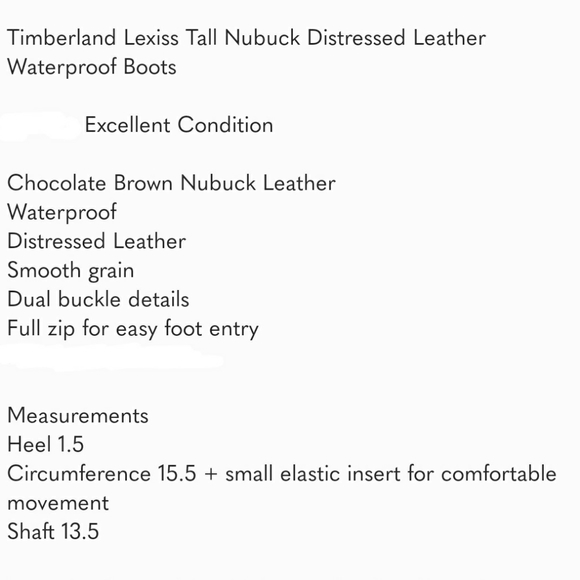 Timberland Lexiss Tall Nubuck Distressed Leather Waterproof Boots 8.5 - Picture 9 of 11